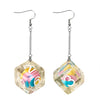 Dice Earrings: D6 Dice w/Colorful Inclusion Nerdy RPG Jewelry