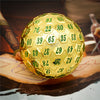 Golden Metal d100 w/ Green Numbers Dungeons and Dragons RPG