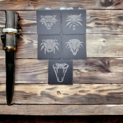 Monster Slayer Slate Coaster Set (5pc) – Schools of the Hunt