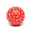"Red" Single 100 Sided Polyhedral Dice (D100) | Solid Green Color (45mm) White