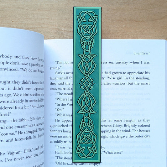 Celtic Guardian Textured Bookmark | Emerald