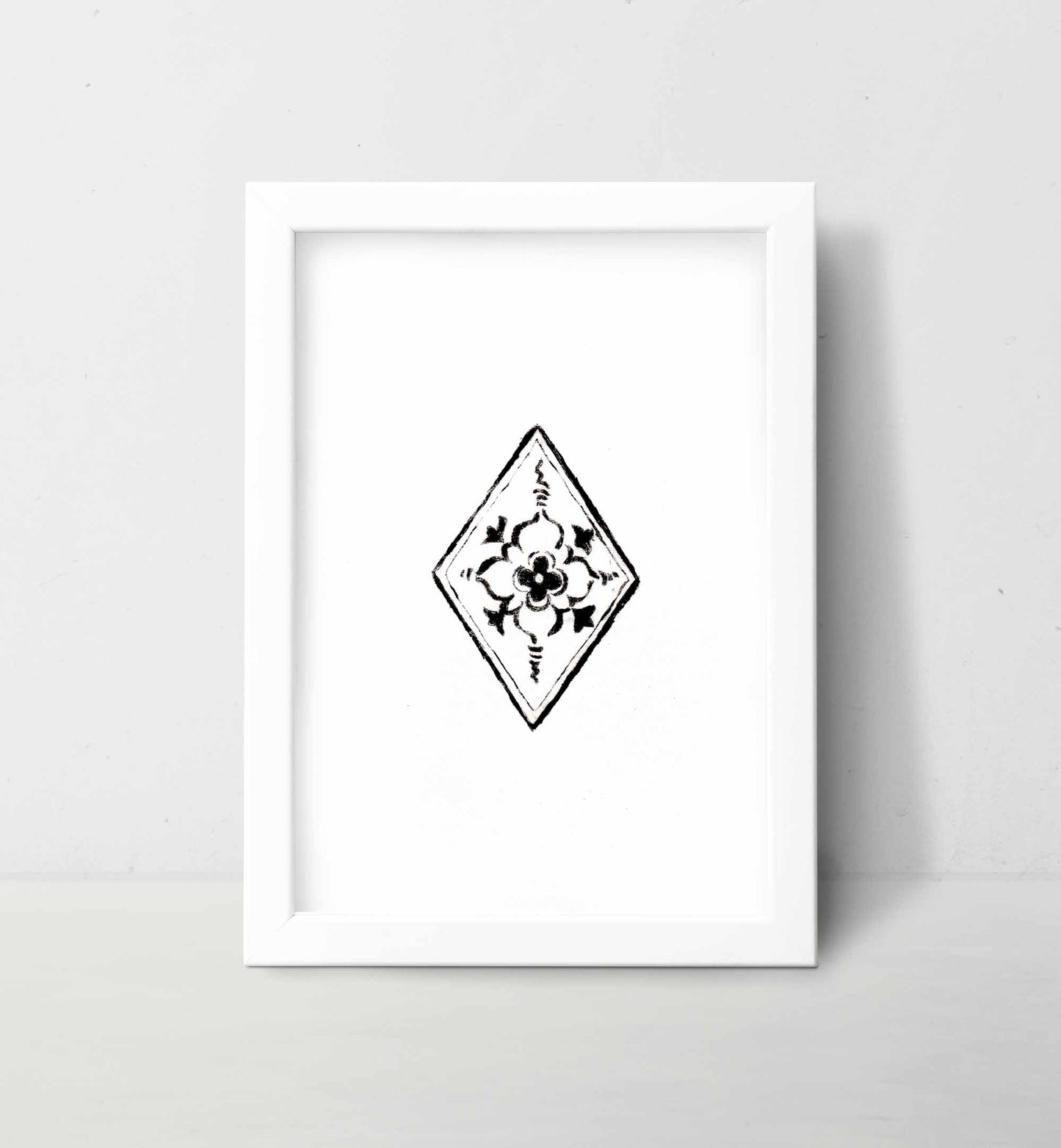 Regal Bloom Medieval Tile Art - Gothic Cathedral Inspired Print