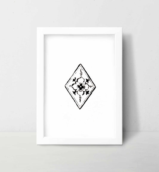 Medieval Cathedral Botanical Art Print - Celtic Flower Wall Decor