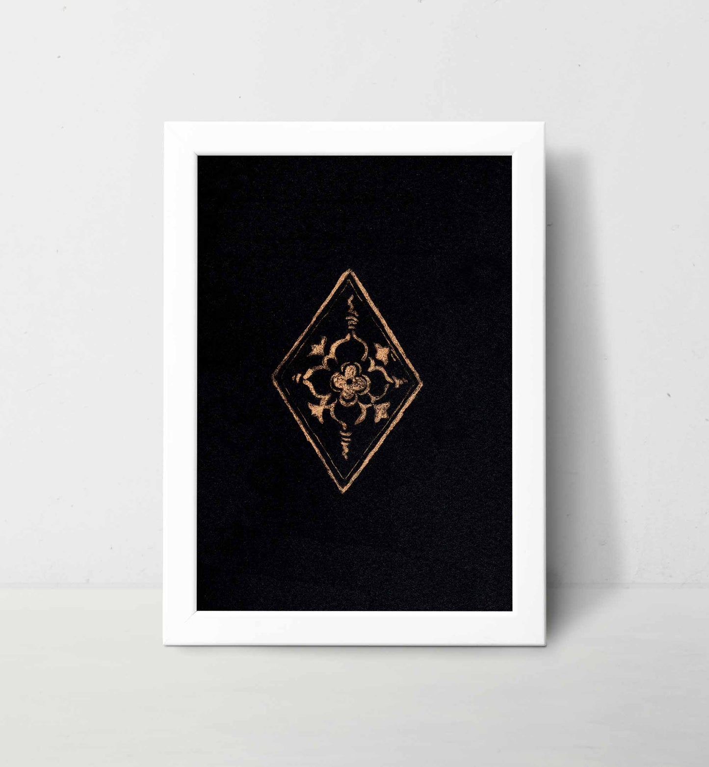 Regal Bloom Medieval Tile Art - Gothic Cathedral Inspired Print