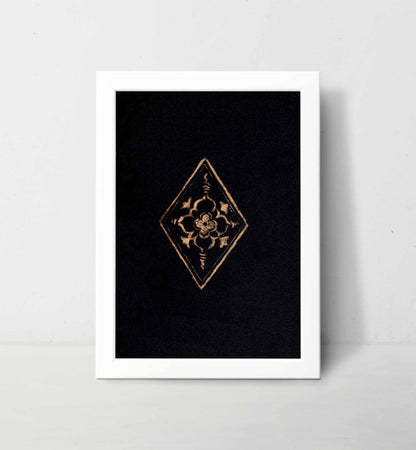 Regal Bloom Medieval Tile Art - Gothic Cathedral Inspired Print