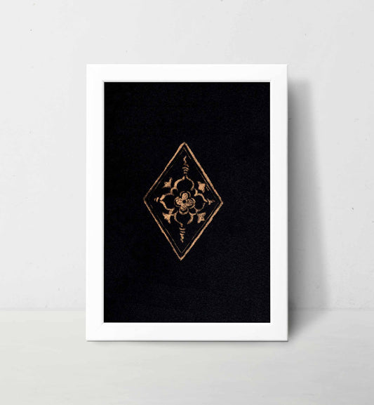 Regal Bloom Medieval Tile Art - Gothic Cathedral Inspired Print