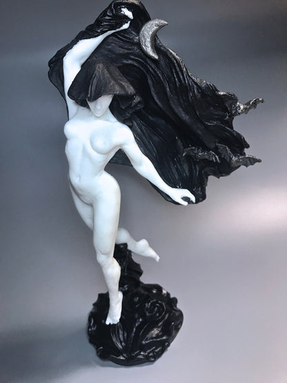 Nyx, the Goddess of the Night Statue, B&W Finish | Mythological Deities Figurine | Myths and Legends Character| Mythic Art for Gothic Decor