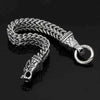 Vikings Wolf Head Stainless Steel Charm Bracelet