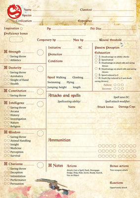 Fateforge - Character Sheets (10 Pack)