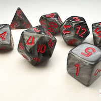 Chessex: Mini Polyhedral Dice set - Velvet - Black / Red