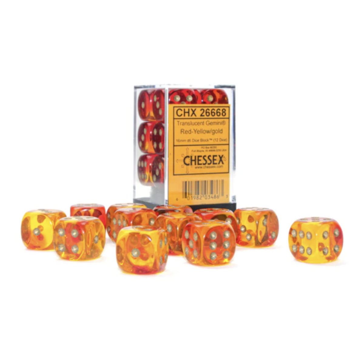 CHESSEX: D6 Gemini DICE SETS - 16mm