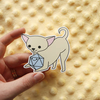 Cream Chihuahua D20 Dice Buddy Sticker