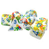 Brush Breezy/Blue Polyhedral 7-Die Set - Cheerful RPG Dice