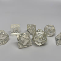 Clear Translucent Dice - 7 Piece Set