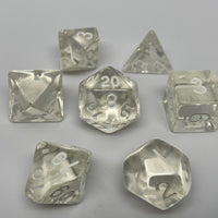 Clear Translucent Dice - 7 Piece Set