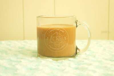 Coffee Drinking D20 Glass Coffee Mug