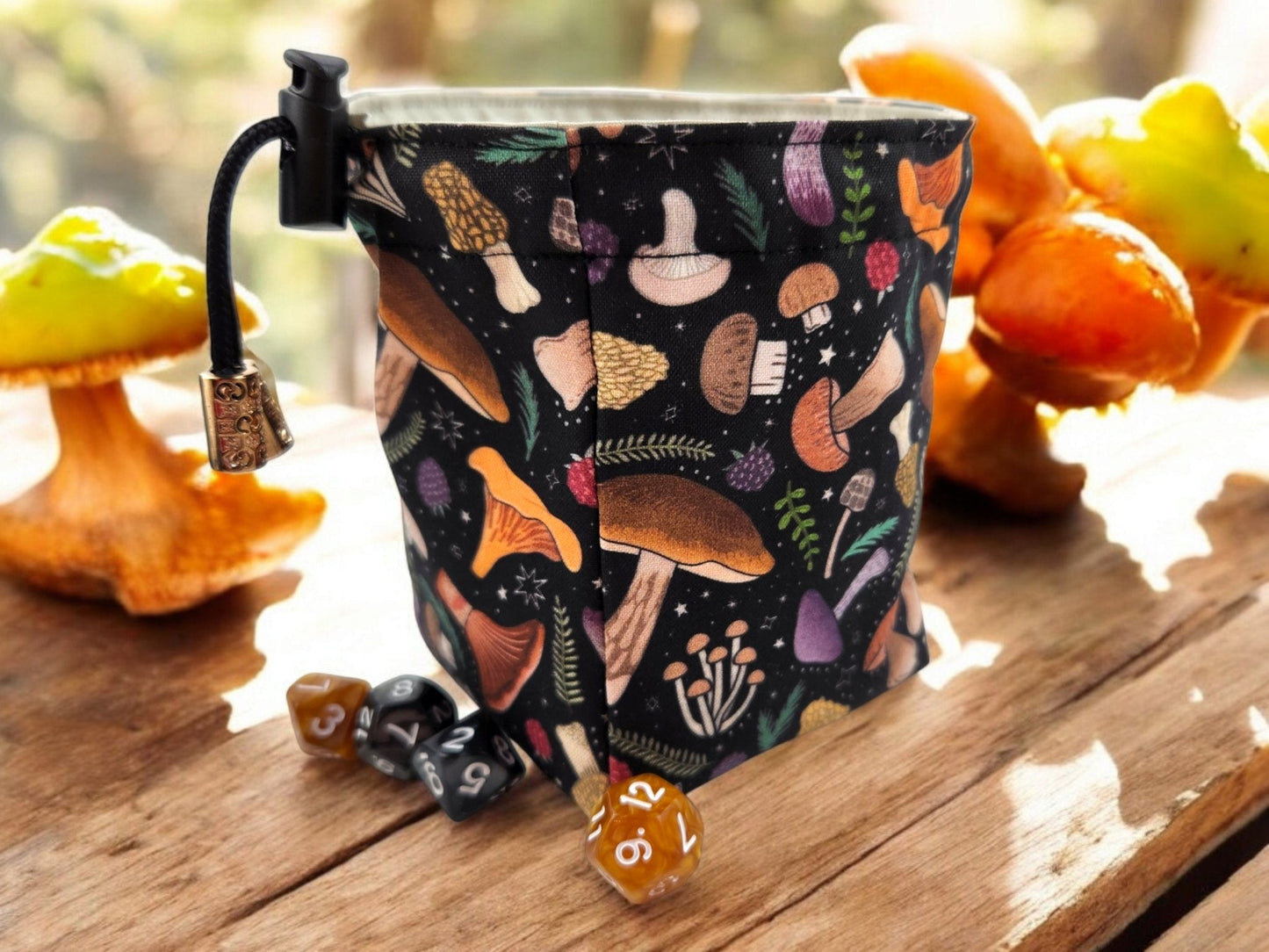 Colorful Mushroom Dice Bag
