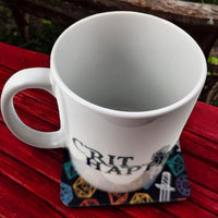 Colorful polyhedral dice and sword desk set, mouse pad, coaster