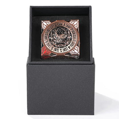 Cool Table Game Dice Spinner: 7-in-1 Metal Solid Cube Six-Sided Circular Spinning Roulette Dice