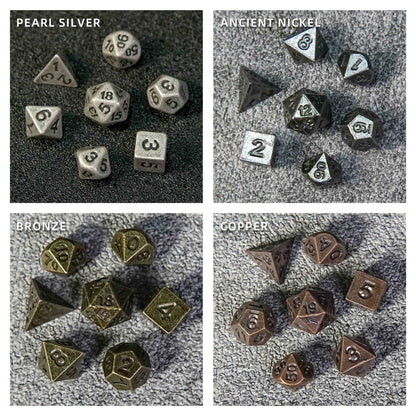 Copper Metal Bullet D20 Dice Cage with Mini DND Dice Set