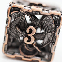 Chained Dragon: Copper - Hollow Metal RPG Dice Set