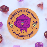 Craft Beer D20 Sticker and Magnet