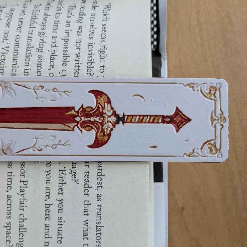 Crimson Oath I Sword Bookmark Textured Fantasy Reader Gift