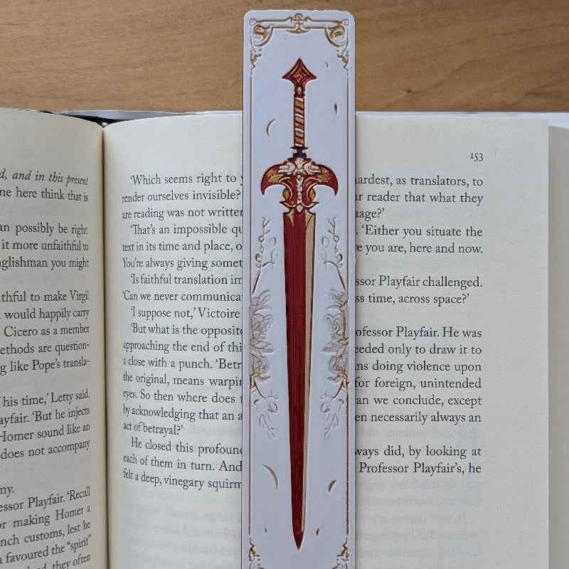 Crimson Oath I Sword Bookmark Textured Fantasy Reader Gift