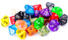 Bulk 10 Sided Dice | 25 Random D10s | Assorted Colors