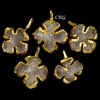 Crystal & Rose Quartz Cross Pendants with Gold Plating (5 Pieces) 1 Inch
