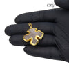 Crystal & Rose Quartz Cross Pendants with Gold Plating (5 Pieces) 1 Inch