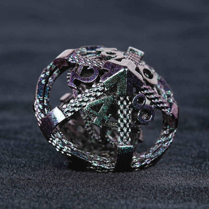 Cthulhu-Octopus Monster Purple Green Metal Hollow Dice Set