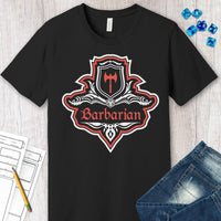 D&D Barbarian Class Fancy Emblem T-Shirt