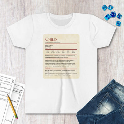 D&D Kids Shirt Child Stat Block