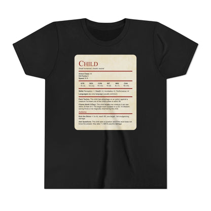 D&D Kids Shirt Child Stat Block