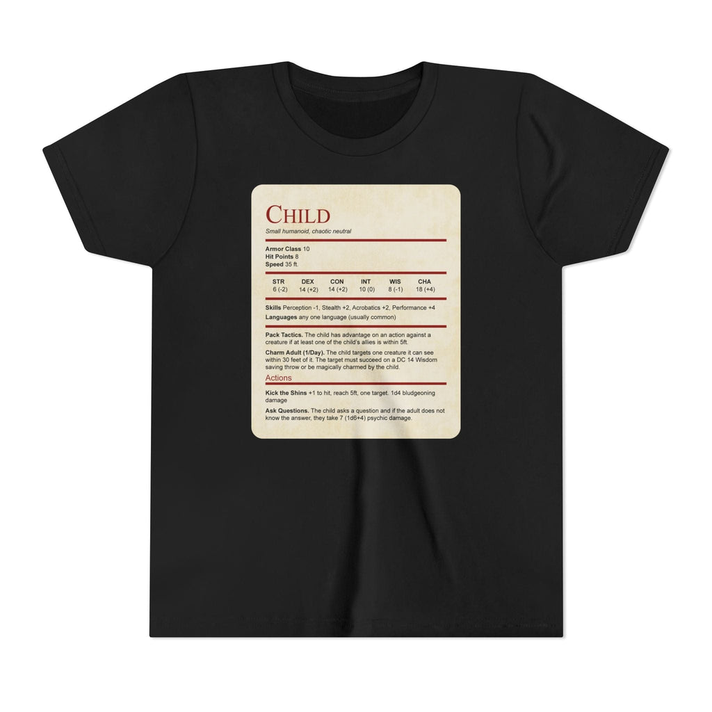 D&D Kids Shirt Child Stat Block