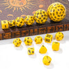 D100-15pcs Yellow Acrylic Polyhedron Dice Set