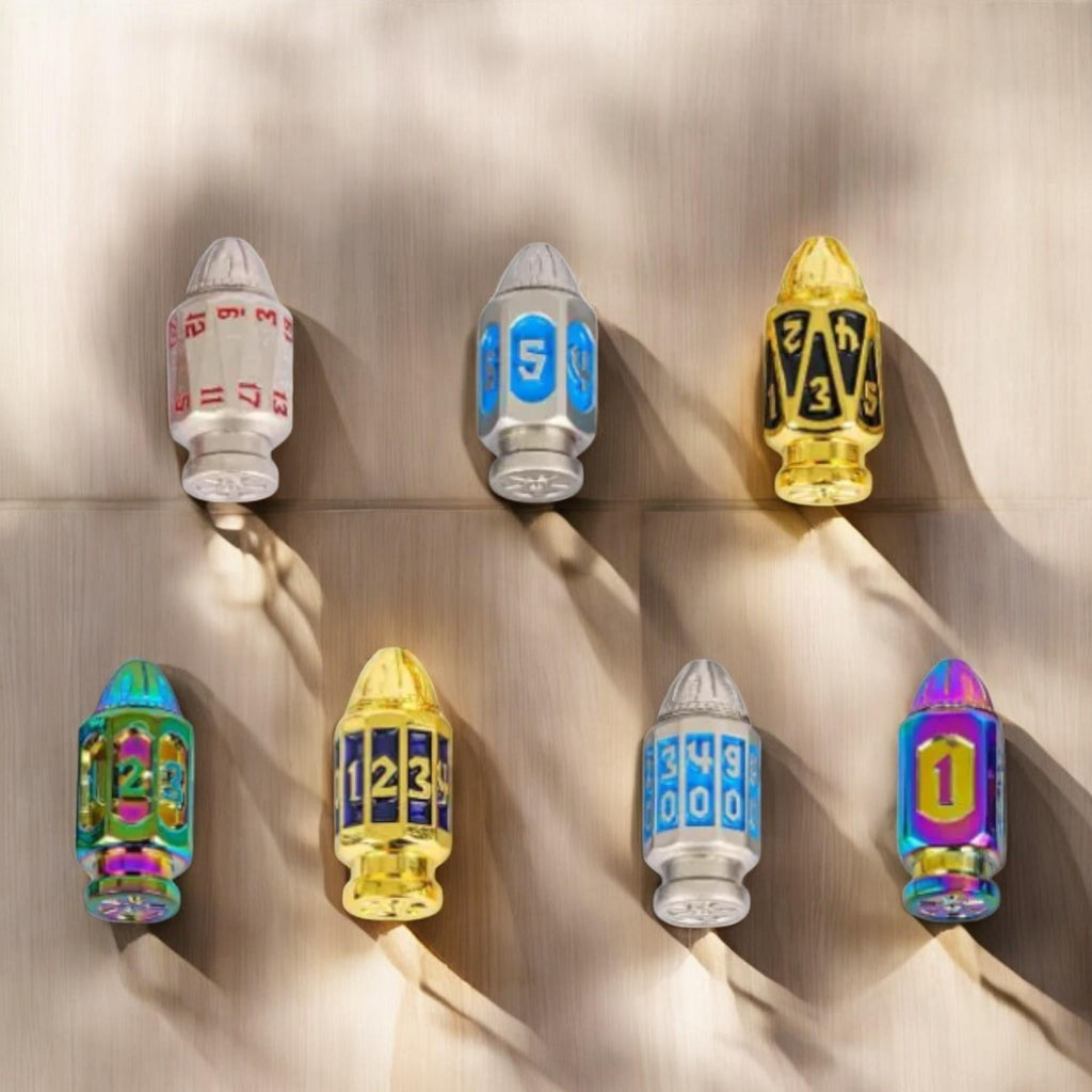 Metal Bullet Dice Set – 7-Piece with Ammo Case