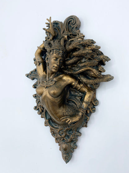 Medusa Small Plaque,  Resin Sculpture |. Mythological Creature Wall Art | Myths and Legends Character Statue | Fantasy Art Lover Gift