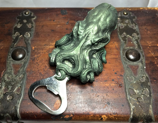 Cthulhu Bottle Opener, Hand Painted Resin | Gothic Cthulhu Barware, Lovecraftian Tentacle Bottle Opener | Fantasy Gothic Barware Gift