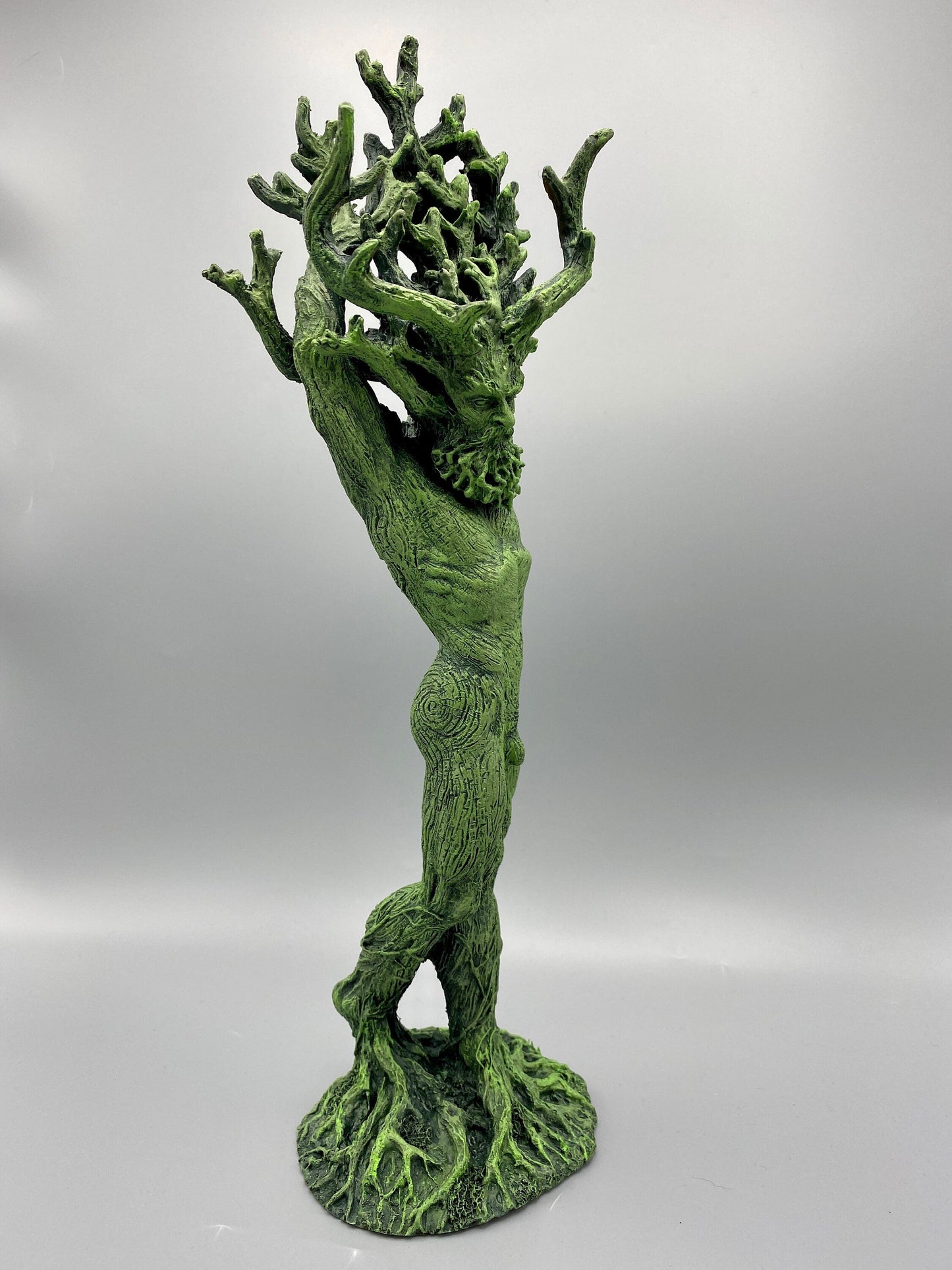 Green Man Cernunnos Statue – 15" Tree Spirit Resin Sculpture
