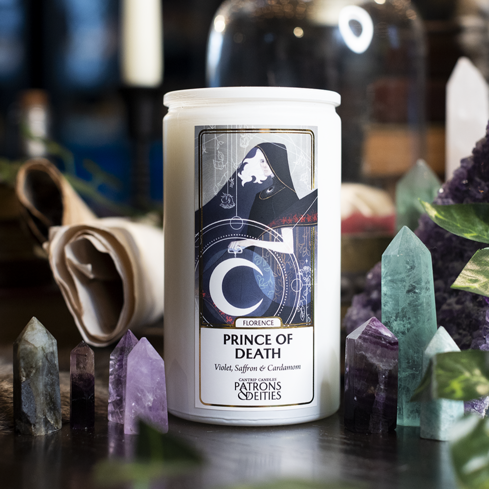 Cantrip Candles Florence Prince of Death 16oz - D&D Deity Candle