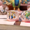 Peacock + Pink 7-Dice Set w/White Numbers Dnd Dice Set