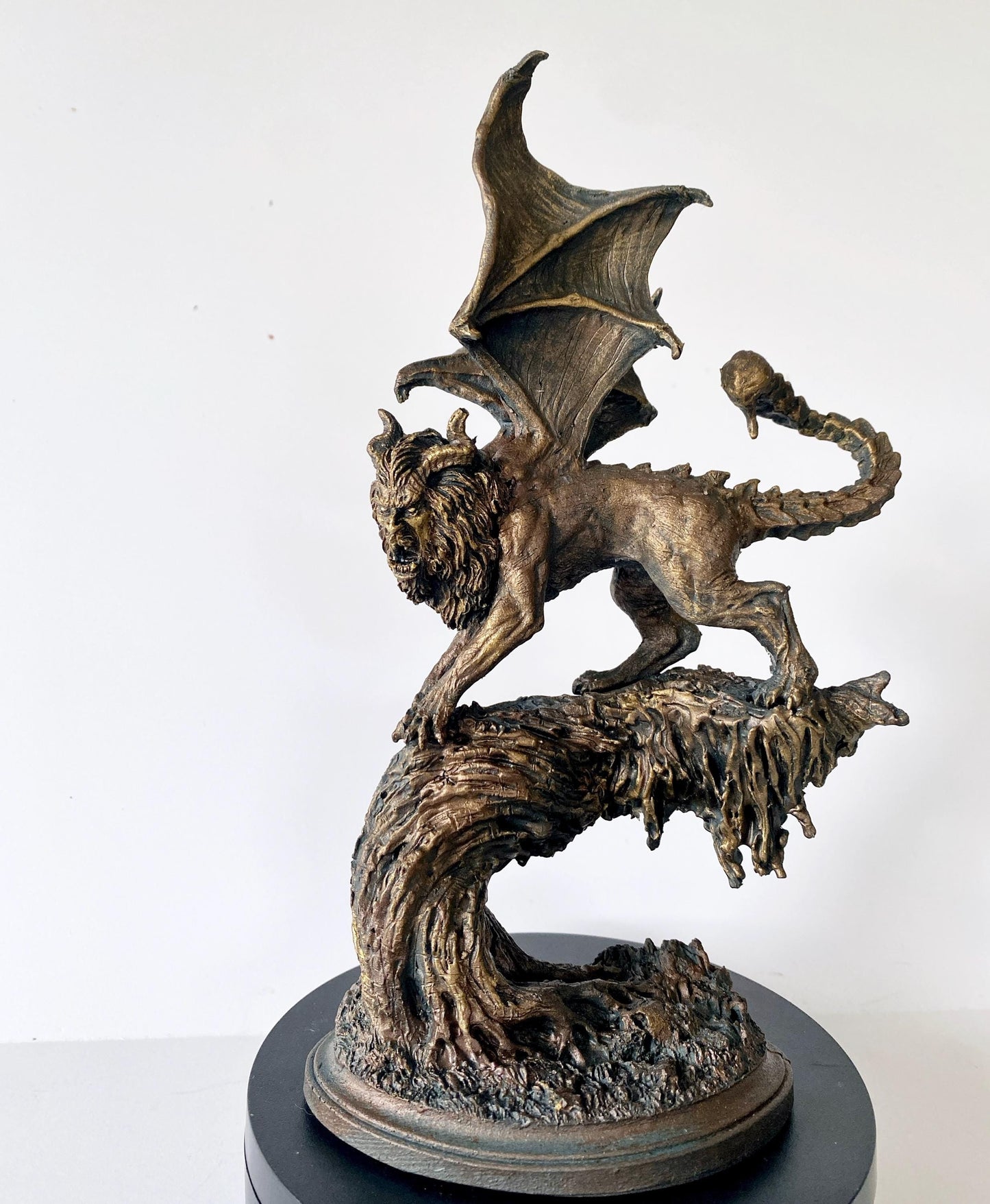 Manticore Statue, Hand Painted Resin Sculpture | Mythical Creature Figurine | Unique Legendary Manticore Monster Figurine. Fantasy Art Gift