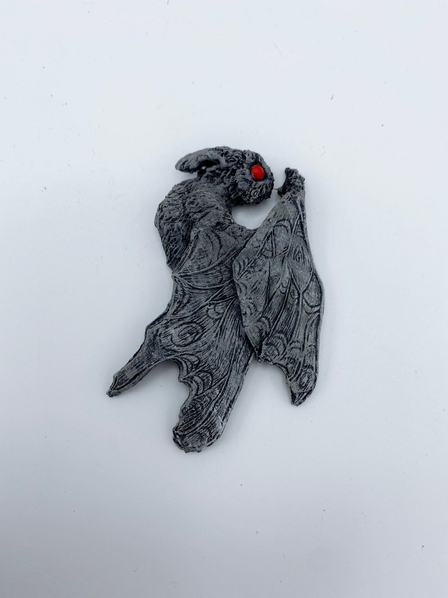 Mothman Magnet, Hand Painted Resin Sculpture | Cryptid Fantasy Decor | Moth Man Magnet for Horror and Gothic Decor