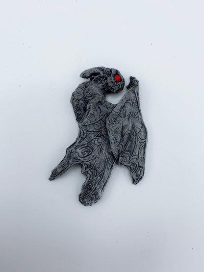 Mothman Magnet, Hand Painted Resin Sculpture | Cryptid Fantasy Decor | Moth Man Magnet for Horror and Gothic Decor