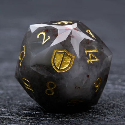 D&D Multi-Sided Engraved Natural Gemstone Dice Set