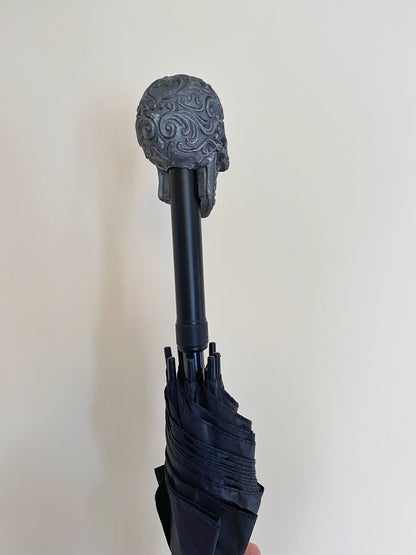 Ornate Skull Umbrella, Hand Sculpted Resin | Victorian Gothic Umbrella/Parasol | Fantasy Cosplay Fantasy Skull Umbrella, Gothic Accessory