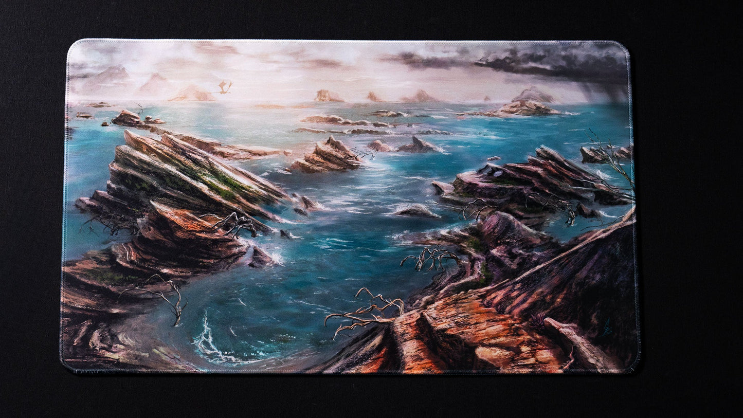 "Desolate Island" — Fallen Lands Playmat by Carlos Balarezo