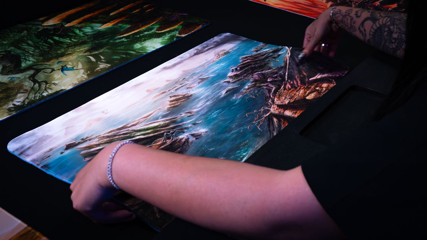 "Desolate Island" — Fallen Lands Playmat by Carlos Balarezo